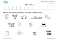 Worksheets for kids - initial sounds-t